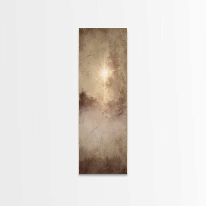 Shepherd’s Guiding Star, Framed Canvas Print, Narrow Art, Christian Christmas Art, Christian Art Canvas, Christmas Wall Art, Christian Art
