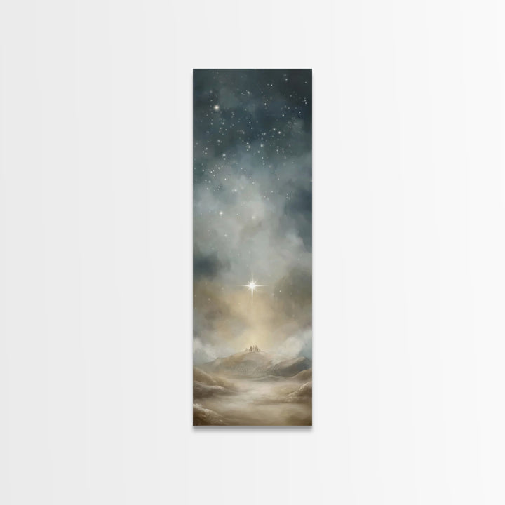 Holy Star Promise – Framed Canvas Print – Tall Skinny Art Print – Christian Art – Christian Art Canvas – Christmas Wall Art – Christian Chr