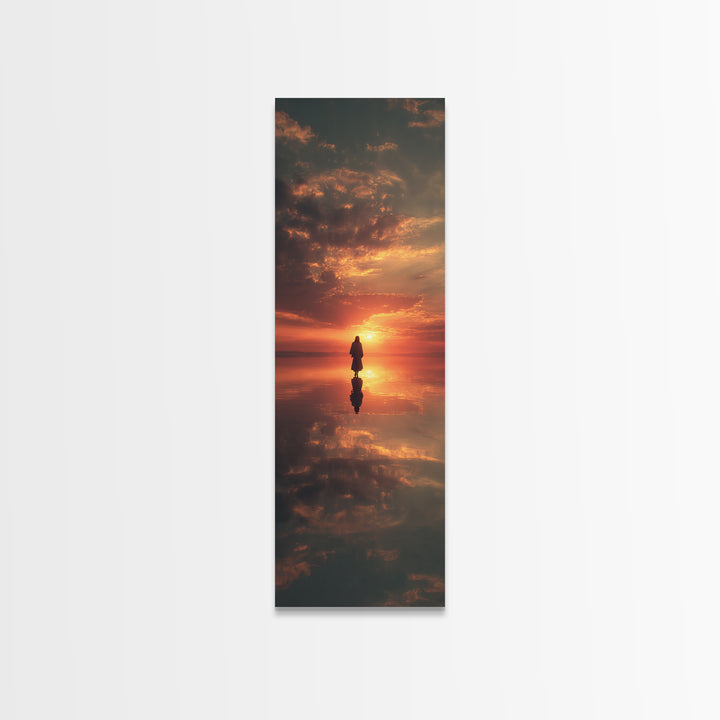 Radiant Evening Hope – Framed Canvas Print – Tall Skinny Art Print – Christian Art Canvas – Christian Wall Art – Jesus Painting – Large Chr