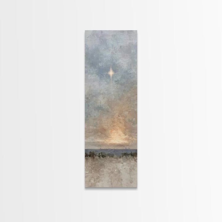 Morning Star Blessing | Framed Canvas Print | Narrow Art | Christian Art Canvas | Christian Christmas Art | Christian Art | Christmas Wall