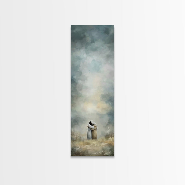 Embrace of Grace | Framed Canvas Print | Christian Wall Art | Christian Art Canvas | Christian Painting | Subtle Christian Art | Narrow Art