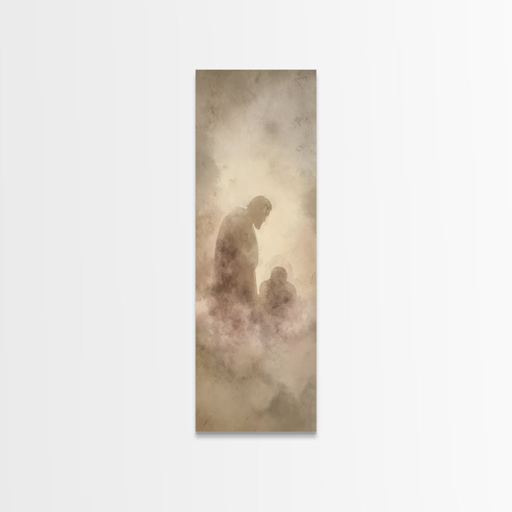 Shadowed Mercy Calm – Framed Canvas Print – Christian Art – Christian Wall Art – Christian Art Canvas – Minimalist Christian Art – Narrow A