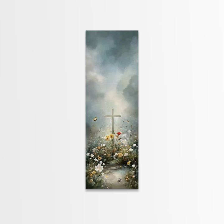 Garden Of Grace – Framed Canvas Print – Christian Wall Art – Christian Art Canvas – Jesus Painting – Tall Narrow Wall Art