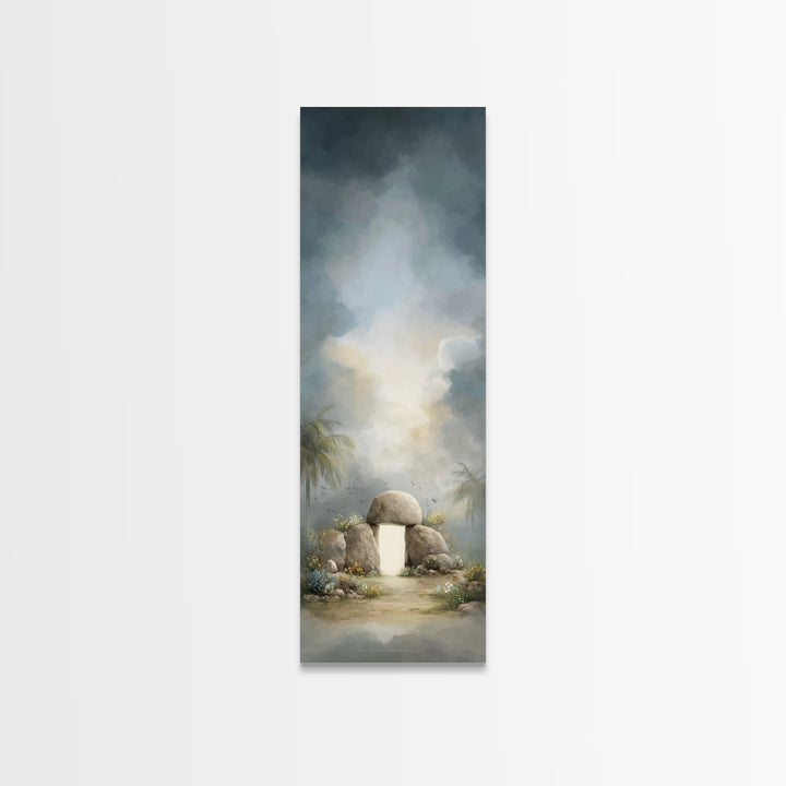 Tomb Of Radiance – Framed Canvas Print – Christian Art Canvas – Christian Wall Art – Tall Narrow Wall Art – Jesus Painting
