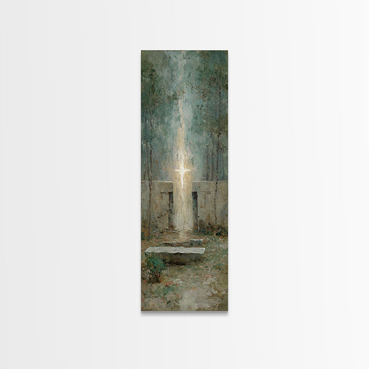 Ascension Glory Sky – Framed Canvas Print – Tall Narrow Wall Art – Jesus Painting – Christian Wall Art – Christian Art Canvas