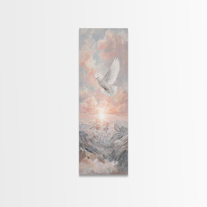 Wings Of Holy Peace – Framed Canvas Print – Skinny Art – Christian Wall Art – Christian Art Canvas – Subtle Christian Art – Modern Christia