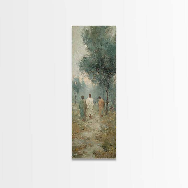 Walk Of Grace – Framed Canvas Print – Jesus Painting – Christian Art Canvas – Tall Narrow Wall Art – Christian Wall Art