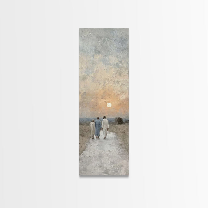 Sunset Of Mercy – Framed Canvas Print – Christian Art Canvas – Jesus Painting – Christian Wall Art – Tall Narrow Wall Art
