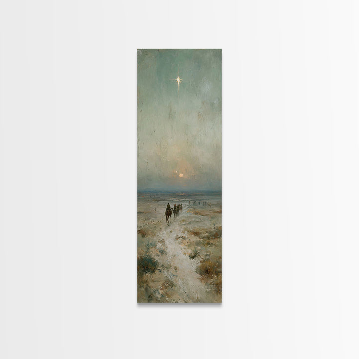 Guiding Star Path – Framed Canvas Print – Jesus Painting – Christian Wall Art – Tall Narrow Wall Art – Christian Art Canvas