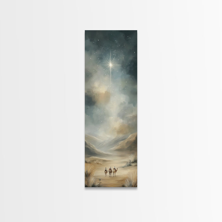 Guiding Star Journey | Framed Canvas Print | Skinny Art | Christian Art Canvas | Christmas Wall Art | Christian Painting