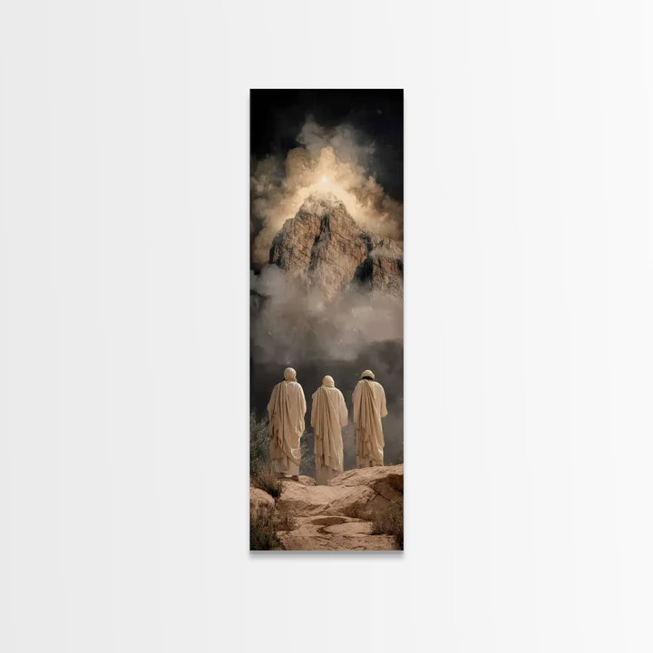 Radiant Mountain | Framed Canvas Print | Narrow Art | Christian Wall Art | Jesus Painting | Christian Art Canvas