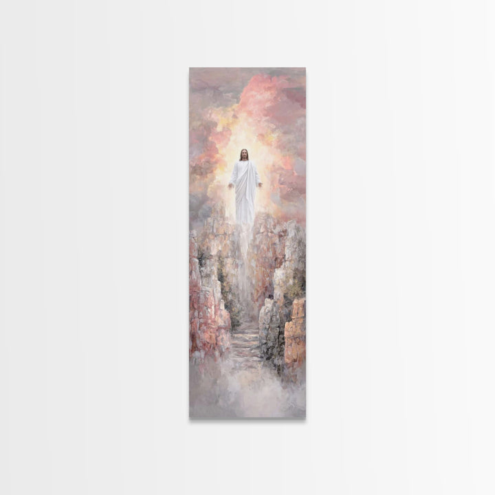 Ascension Light | Framed Canvas Print | Tall Narrow Wall Art | Christian Art Canvas | Jesus Painting | Christian Wall Art