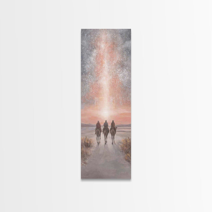 Celestial Caravan | Framed Canvas Print | Tall Skinny Art Print | Christian Wall Art | Christian Art Canvas | Christmas Art