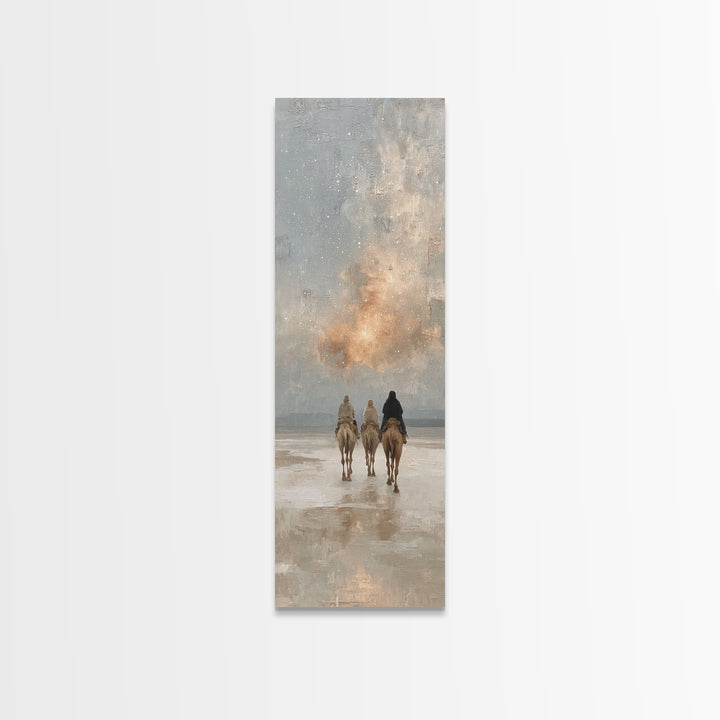 The Celestial Journey – Framed Canvas Print – Tall Skinny Art Print – Christian Wall Art – Christian Art Canvas – Christmas Art – Jesus Pai
