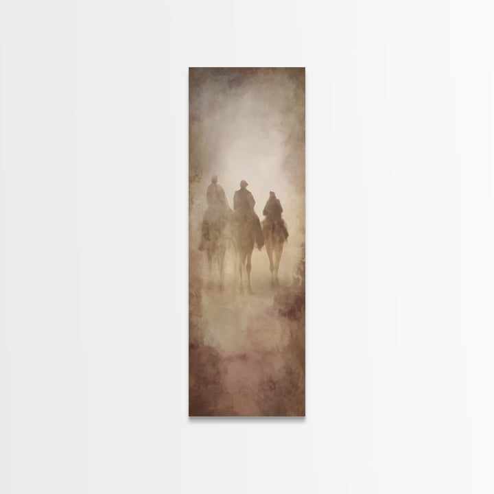 The Midnight Caravan – Framed Canvas Print – Tall Skinny Art Print – Christian Art Canvas – Christian Wall Art – Christmas Art – Christian