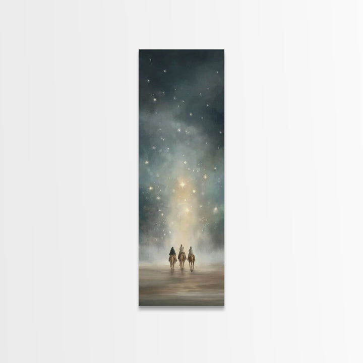 The Starpath Pilgrims – Framed Canvas Print – Tall Skinny Art Print – Christian Wall Art – Christian Art – Christian Art Canvas – Christmas