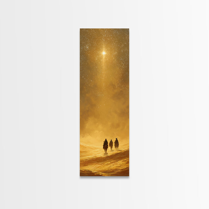 Holy Desert Trek – Framed Canvas Print – Christian Wall Art – Narrow Art – Christmas Art – Christian Art Canvas