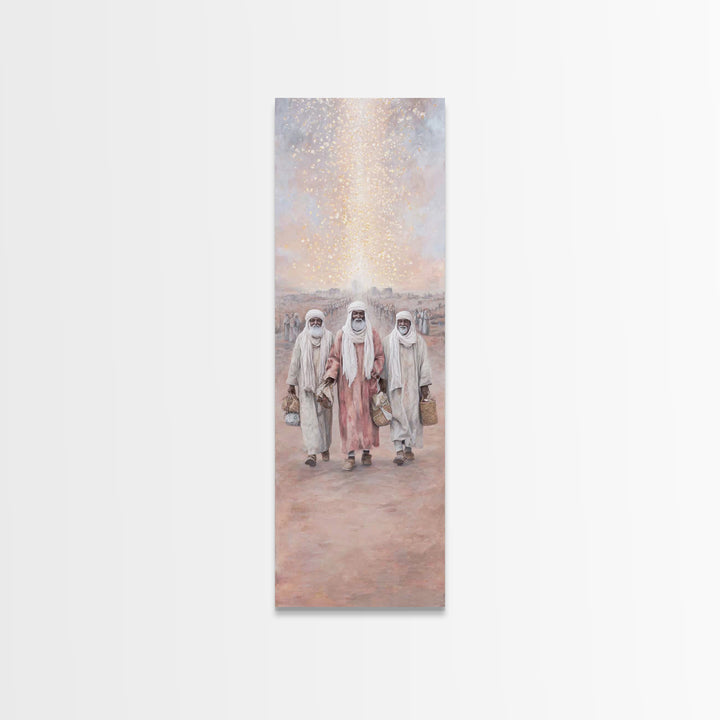 Wisemen’s Ascent – Framed Canvas Print – Christian Art Work – Tall Skinny Art Print – Christian Christmas Art – Christian Wall Art