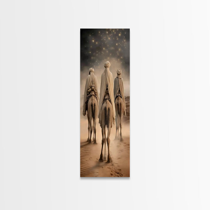 Pilgrims Of Light – Framed Canvas Print – Christian Wall Art – Narrow Art – Christian Art Work – Christian Christmas Art