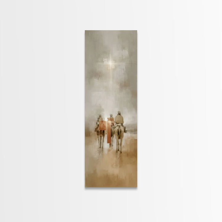 Desert Star Journey – Framed Canvas Print – Christian Wall Art – Tall Narrow Wall Art – Christian Art Canvas – Christmas Art