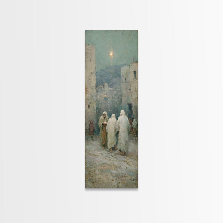 Bethlehem Pathway – Framed Canvas Print – Christian Christmas Art – Narrow Art – Christian Art Work – Christian Wall Art