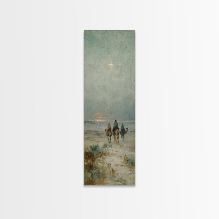 Morning Star Road – Framed Canvas Print – Christian Wall Art – Narrow Art – Christian Christmas Art – Christian Art Work