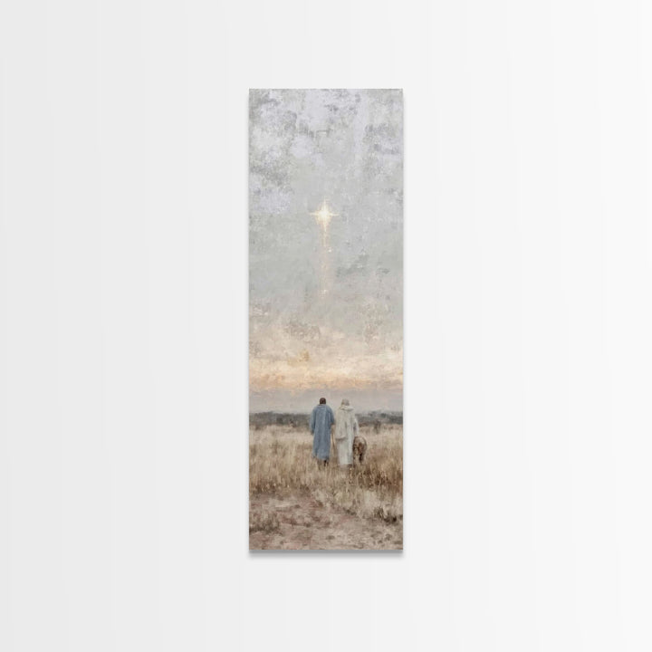 Sacred Starfall, Framed Canvas Print, Skinny Art, Christian Art Canvas, Modern Christian Art, Christmas Wall Art, Christian Christmas Art