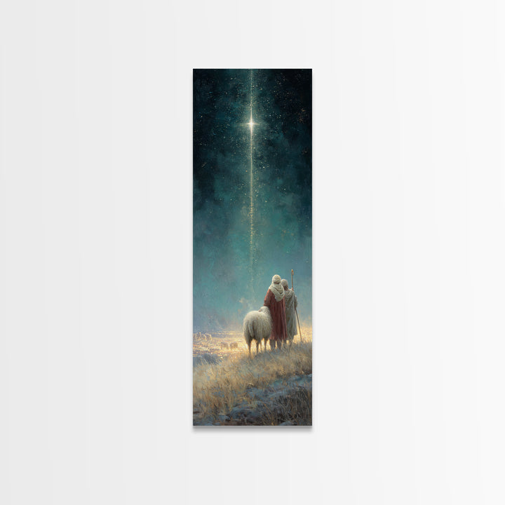 Heavenly Calling, Framed Canvas Print, Narrow Art, Christian Art, Christian Art Canvas, Christian Christmas Decorations, Moody Christmas Ar