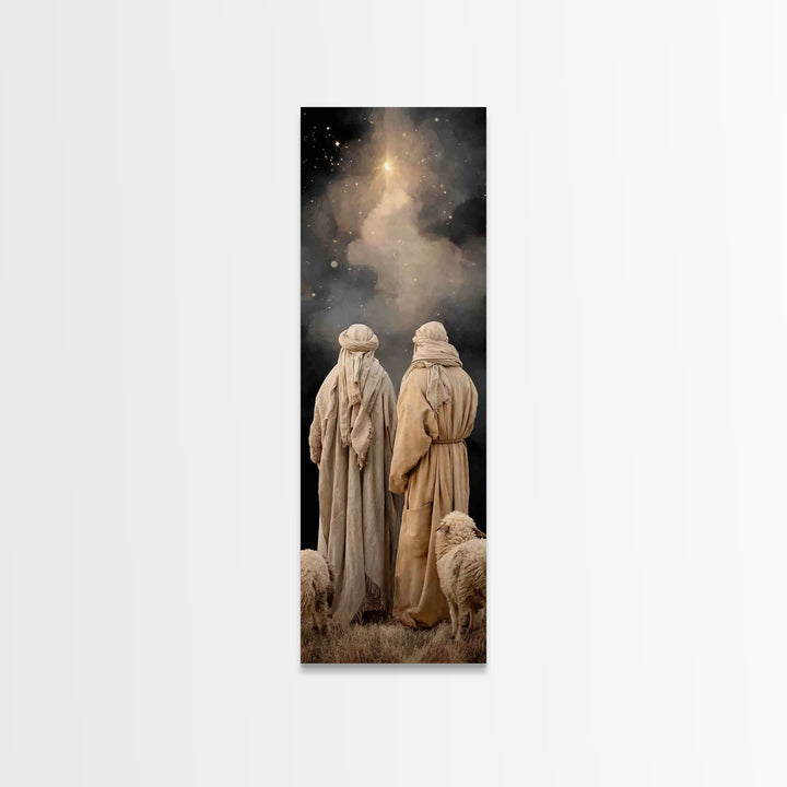Divine Light Rise, Framed Canvas Print, Tall Narrow Wall Art, Christian Wall Art, Large Christian Painting, Christmas Art Prints, Christian