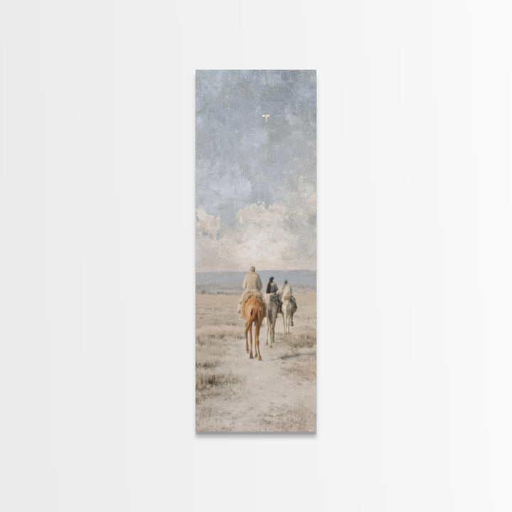 Guiding Star Journey – Framed Canvas Print – Christian Wall Art – Christmas Art – Tall Narrow Wall Art – Christian Decor – Christmas Wall A