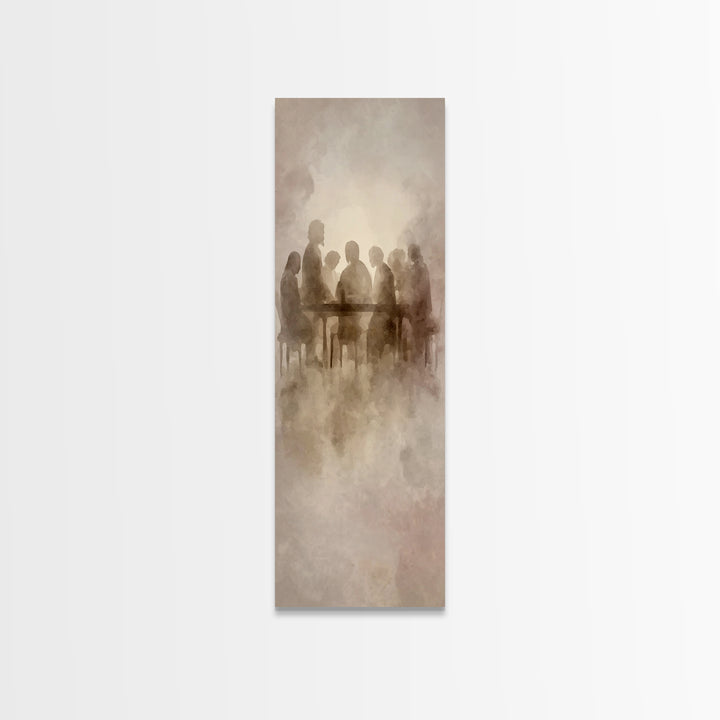 Gathered In Grace – Framed Canvas Print – Christian Wall Art – Christian Art Canvas – Tall Narrow Wall Art – Christian Painting – Subtle Ch