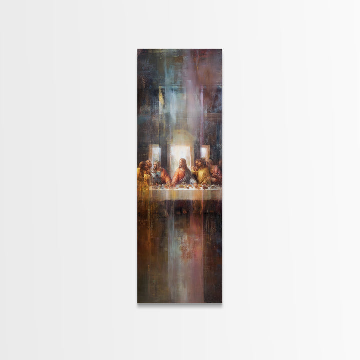 Light Of Communion – Framed Canvas Print – Christian Wall Art – Christian Art Print – Narrow Art – Christian Painting – Modern Christian Ar