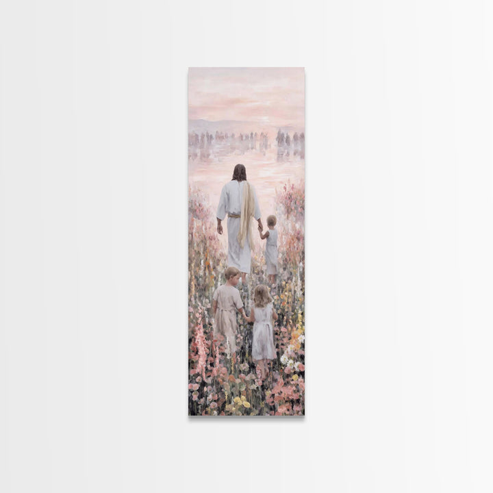 Morning Grace Bloom – Framed Canvas Print – Narrow Art – Christian Wall Art – Christian Art Print – Jesus Painting – Unique Christian Art –