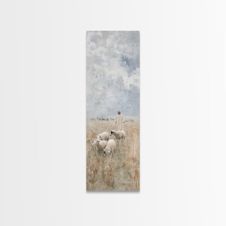 Field Of The Shepherd – Framed Canvas Print – Skinny Art – Christian Art Print – Jesus Painting – Christian Wall Art – Subtle Christian Art