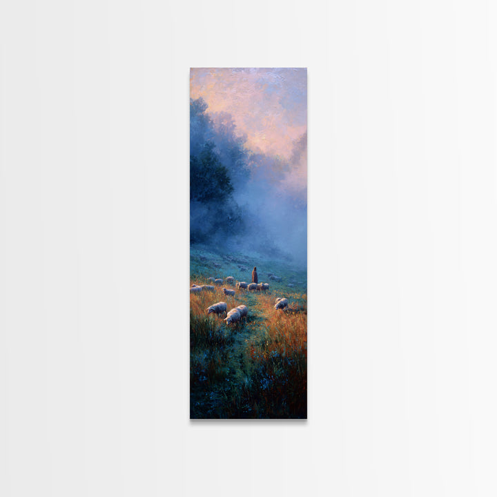 Morning Flock Light – Framed Canvas Print – Skinny Art – Christian Wall Art – Christian Art Canvas – Subtle Christian Art – Jesus Painting