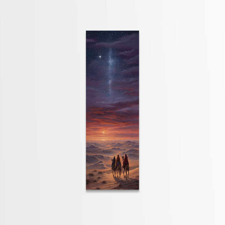 Heavenly Path Wanderers – Framed Canvas Print – Christian Art Canvas – Christmas Art – Tall Narrow Wall Art – Christian Wall Art – Christia