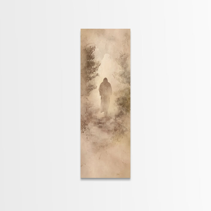 Holy Steps Ahead, Framed Canvas Print, Skinny Art, Christian Wall Art, Jesus Art Print, Christian Canvas Art, Christmas Wall Art, Christian