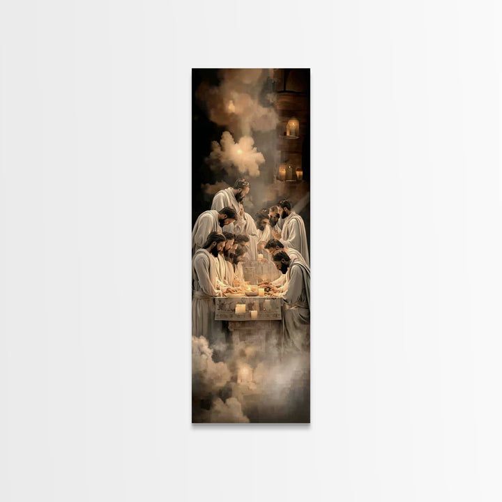 Sacred Last Supper – Framed Canvas Print – Christian Wall Art – Jesus Painting – Christian Art Canvas – Christmas Art – Large Christian Pai