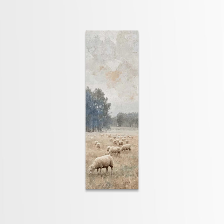 Autumn Meadow Flock – Framed Canvas Print – Christian Wall Art – Christian Art Canvas – Pastoral Christian Art – Modern Christian Art – Chr