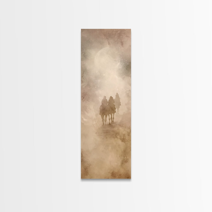 Holy Night Riders – Framed Canvas Print – Tall Narrow Wall Art – Christian Art Canvas – Christian Wall Art – Christmas Art – Christian Deco