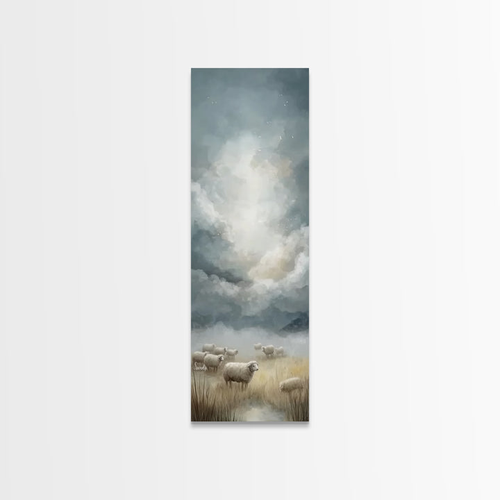 Shepherd’s Quiet Field – Framed Canvas Print – Christian Wall Art – Christian Art Canvas – Pastoral Christian Art – Vintage Christian Art –