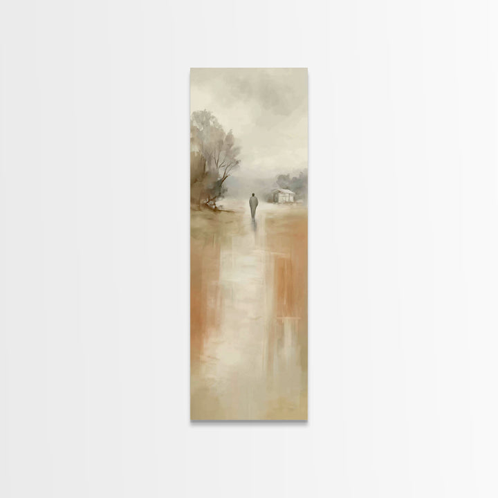 Soft Morning Walk – Framed Canvas Print – Skinny Art – Christian Art Canvas – Minimalist Christian Art – Christian Wall Art – Christmas Art