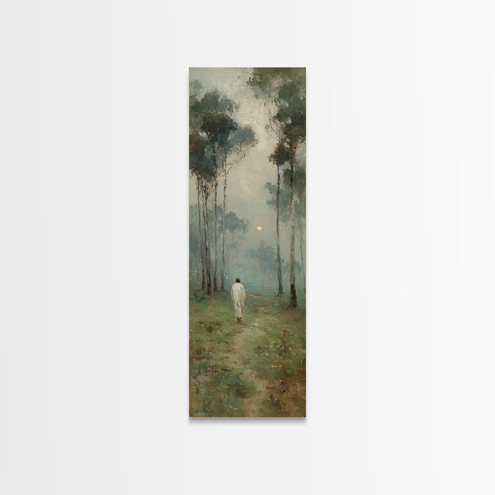Light Upon The Path – Framed Canvas Print – Narrow Art – Christian Wall Art – Christian Art Canvas – Subtle Christian Art – Christmas Art