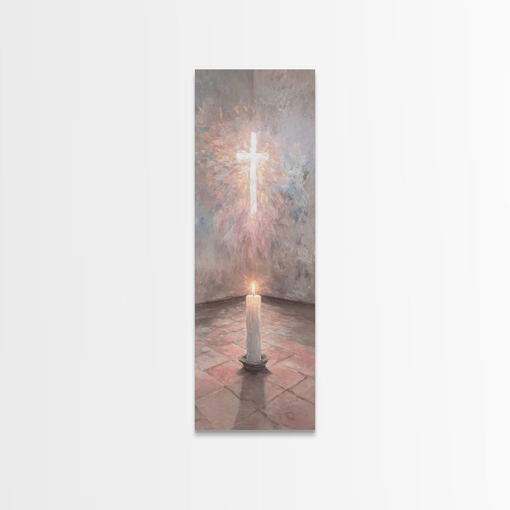 Silent Desert Cross – Framed Canvas Print – Christian Art Canvas – Christian Wall Art – Skinny Art – Christian Decor – Christmas Wall Art