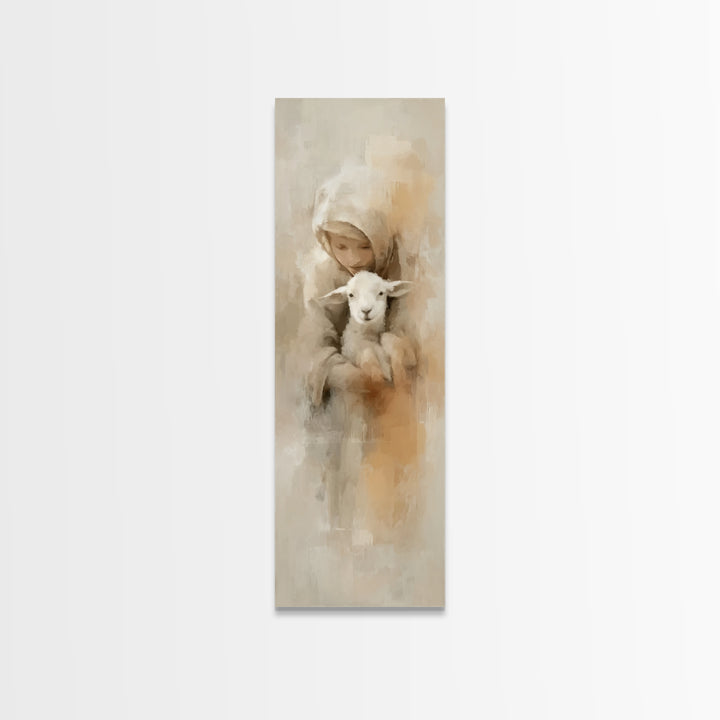 Warm Refuge – Framed Canvas Print – Skinny Art – Christian Wall Art – Jesus Painting – Christmas Art – Christian Art Canvas
