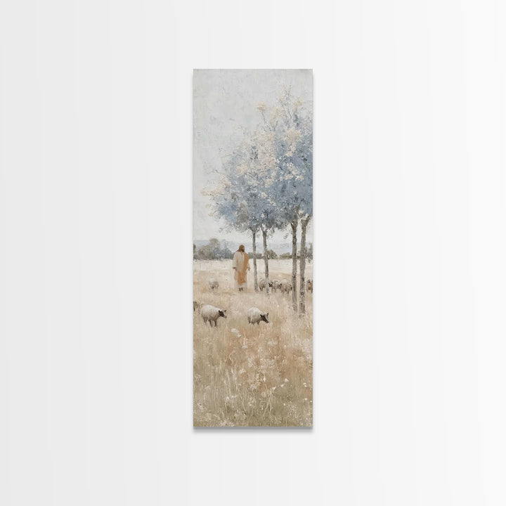 Blossoms Of Mercy – Framed Canvas Print – Christian Wall Art – Jesus Painting – Narrow Art – Christian Art Canvas – Christmas Art