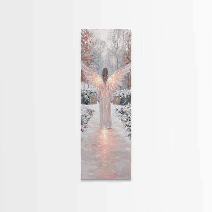 Wings Of Dawn | Framed Canvas Print | Christian Art Canvas | Christian Wall Art | Christmas Art | Narrow Art | Christian Christmas