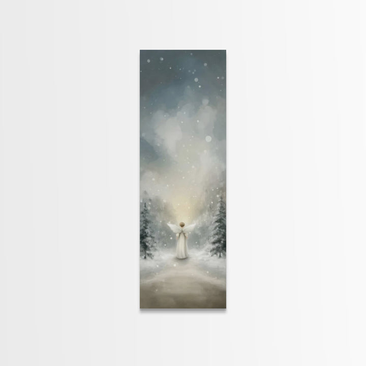 Heaven’s Gentle Glow – Framed Canvas Print – Christian Wall Art – Christmas Art – Christian Art Canvas – Tall Narrow Wall Art – Christian C