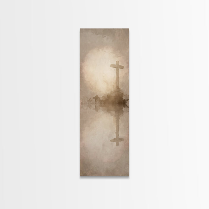 Rise Of Salvation, Framed Canvas Print, Christian Wall Art, Christian Art Canvas, Narrow Art, Minimalist Christian Art, Christmas Art