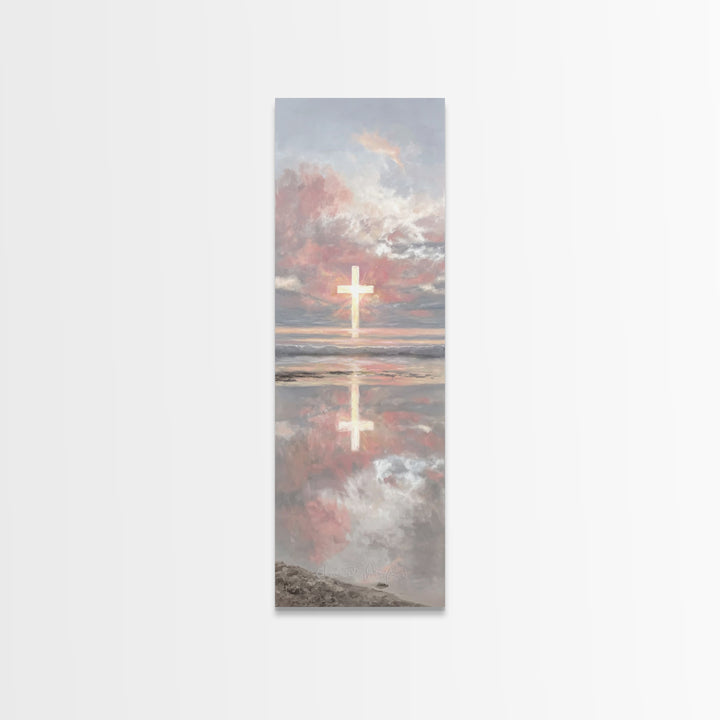 Radiant Eternal Hope | Framed Canvas Print | Christian Art Canvas | Christian Wall Art | Tall Narrow Wall Art | Christian Christmas Art